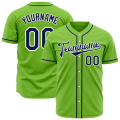 Custom Neon Green Full Button Down Mesh Fans Special Edition Authentic Baseball Jersey