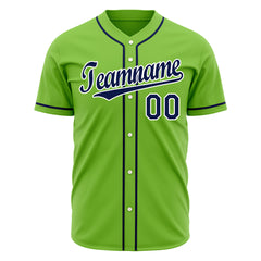 Custom Neon Green Full Button Up Mesh Fans Special Edition Authentic Baseball Jersey