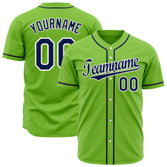 Custom Neon Green Full Button Up Mesh Fans Special Edition Authentic Baseball Jersey