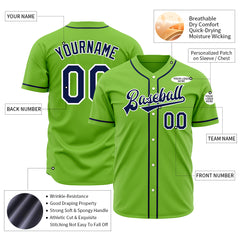 Custom Neon Green Full Button Down Mesh Fans Special Edition Authentic Baseball Jersey