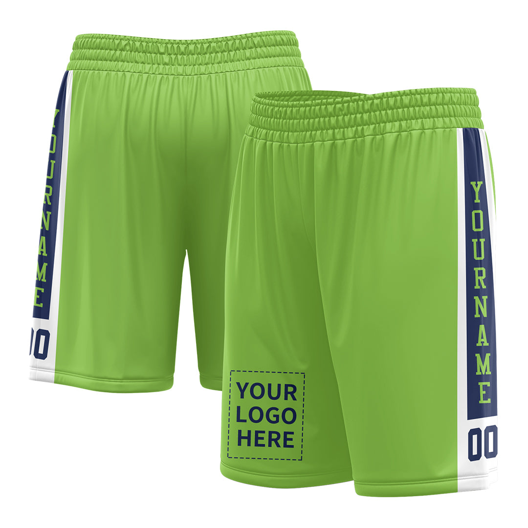 Custom Neon Green Mesh Sports Basketball Shorts with Side Pockets