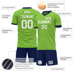 Custom Neon Green Soccer Uniform For Adult Youth Fans Jersey