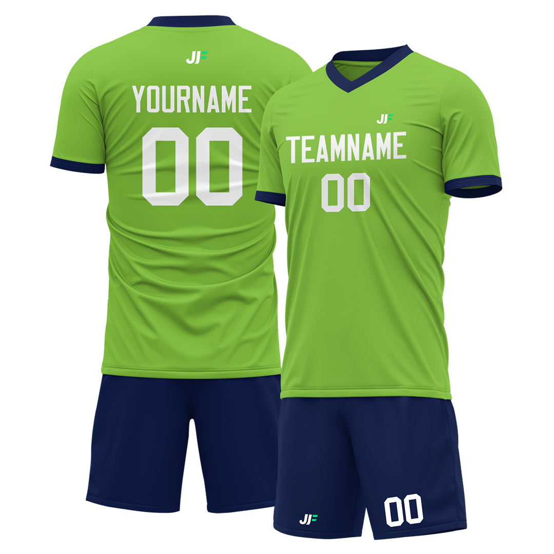 Custom Neon Green Soccer Uniform For Adult Youth Fans Jersey