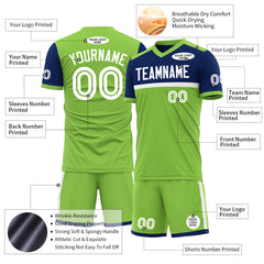 Custom Neon Green Soccer Uniform Training Outfit Sportswear