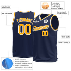 Custom Navy Basketball Jersey Mesh Sports Performance Team Uniform