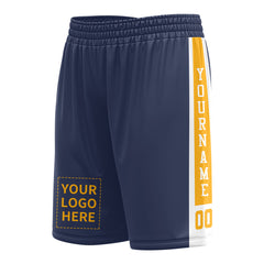 Custom Navy Mesh Sports Basketball Shorts with Side Pockets