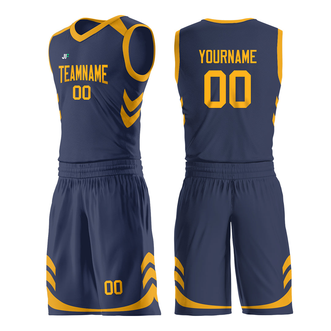 Custom Navy Basketball Uniform DIY For Adult Youth Fans Mesh Jersey