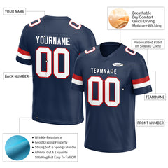 Custom Navy Football Jersey Athletic Shirt For Adult Youth