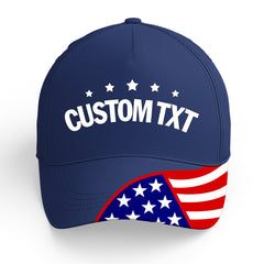 Custom Navy Print Caps Personalized Logo Text Hat Ideal for Business Events Gifts