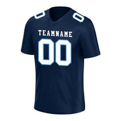 Custom Navy Blue Football Jersey Player Fans Team Uniforms For Adult Youth Unisex