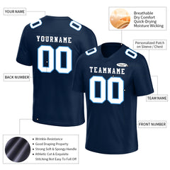 Custom Navy Blue Football Jersey Player Fans Team Uniforms For Adult Youth Unisex