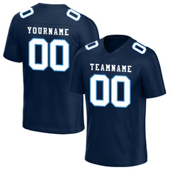 Custom Navy Blue Football Jersey Team Uniforms For Adult Youth Unisex