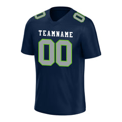 Custom Navy Light Green Football Jersey Player Fans Team Uniforms For Adult Youth Unisex