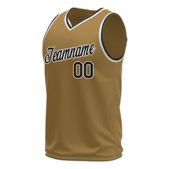 Custom Old Gold Basketball Jersey Mesh Sports Performance Team Uniform