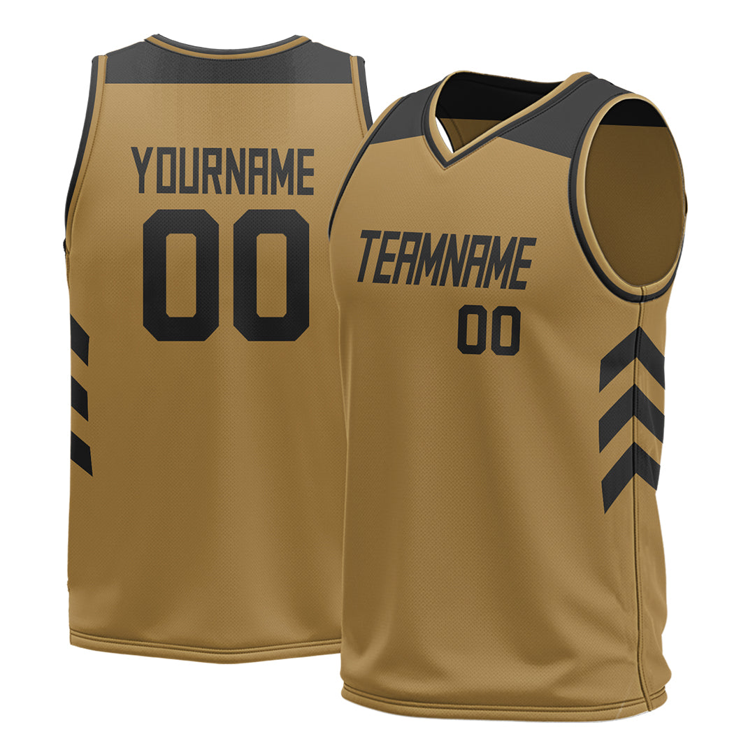 Custom Old Gold Mesh Basketball Athletic Performance Jersey