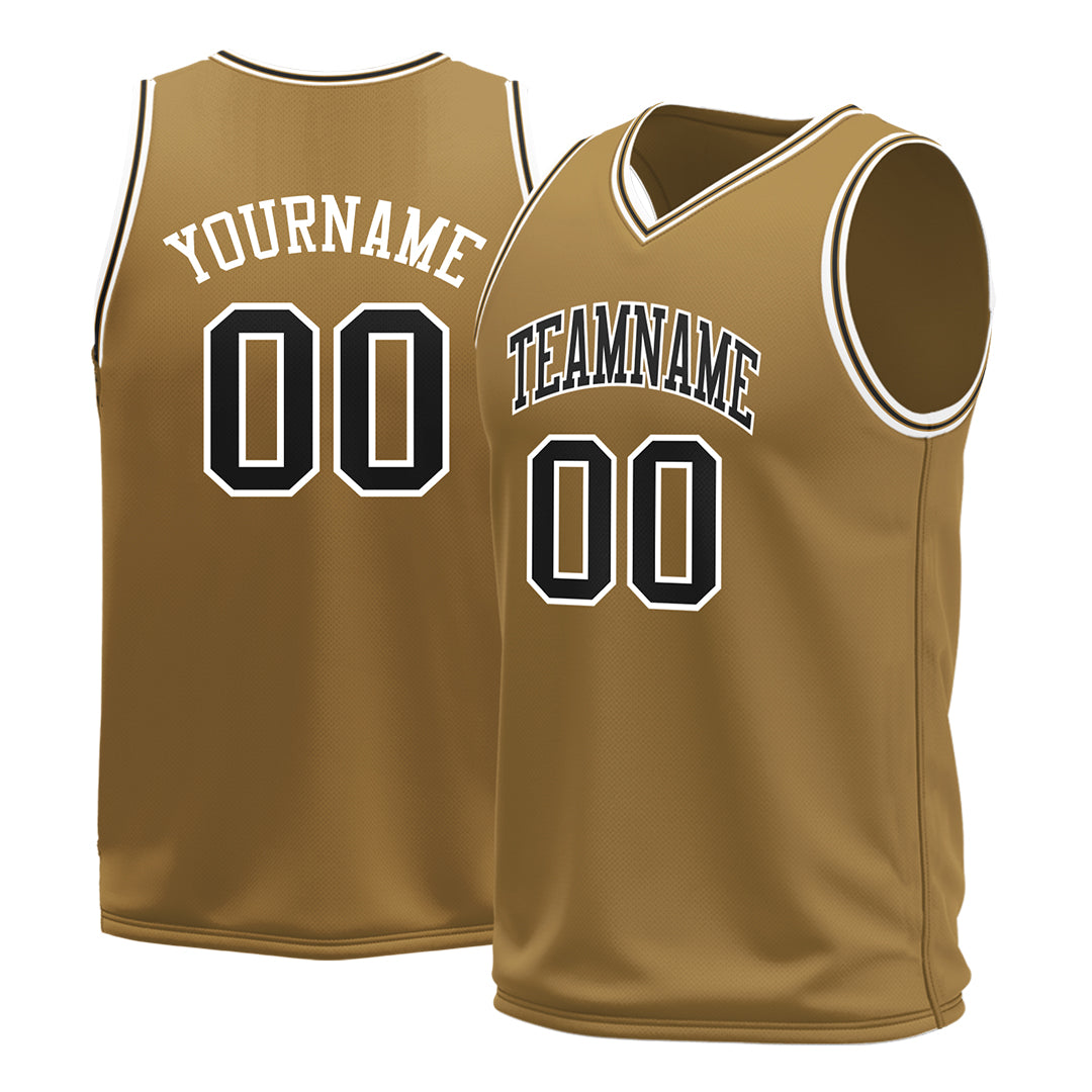 Custom Old Gold Basketball Jersey Mesh Sports Athletic Performance Shirts