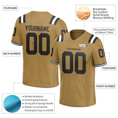 Custom Old Gold Football Jersey Athletic Shirt For Adult Youth Unisex