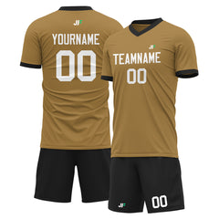 Custom Old Gold Soccer Uniform For Adult Youth Fans Jersey