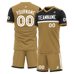 Custom Old Gold Soccer Uniform Training Outfit Sportswear