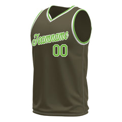 Custom Olive Basketball Jersey Mesh Sports Performance Team Uniform