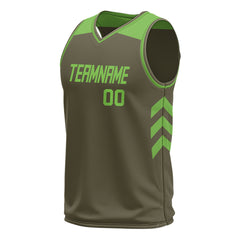 Custom Olive Mesh Basketball Athletic Performance Jersey