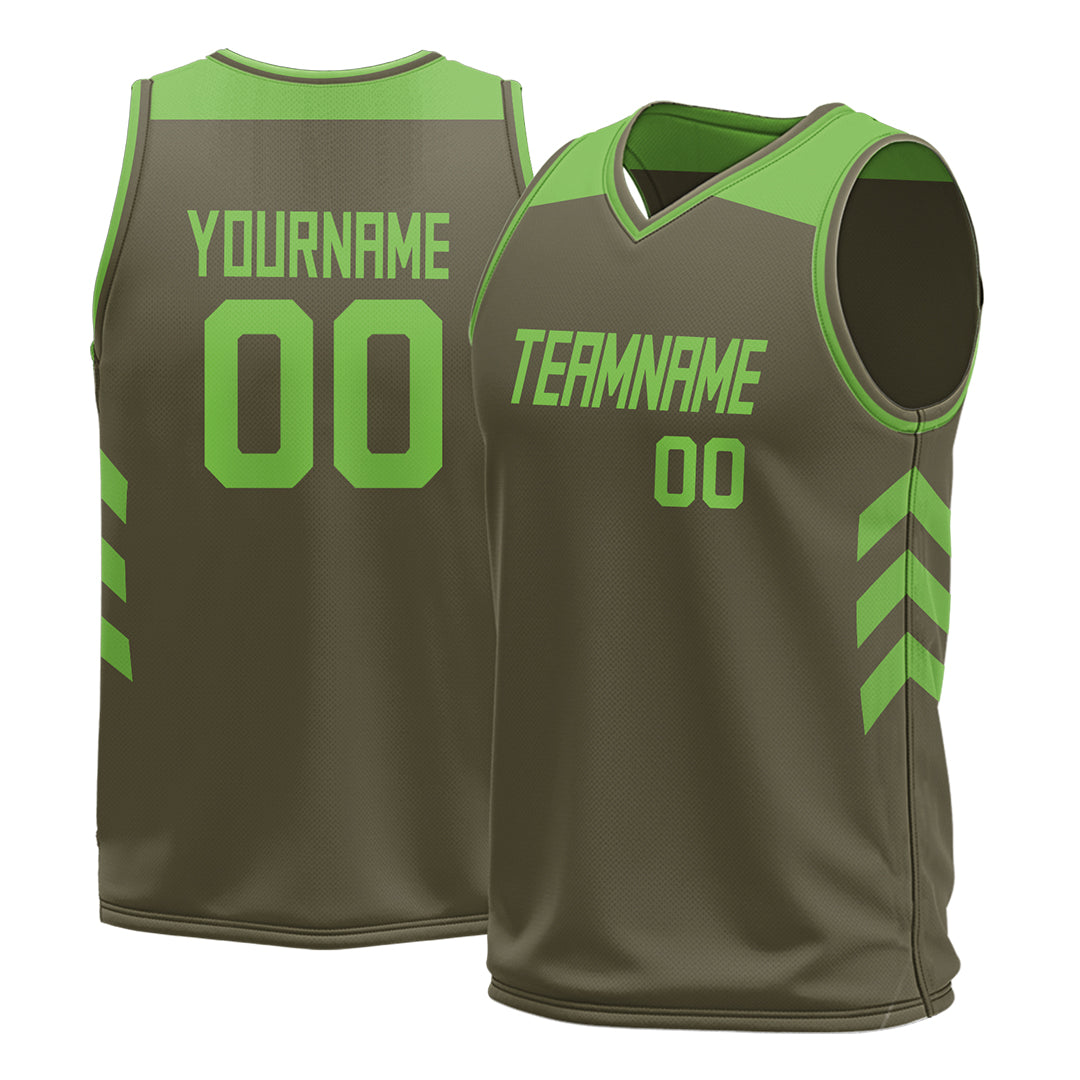 Custom Olive Mesh Basketball Athletic Performance Jersey