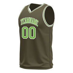 Custom Olive Basketball Jersey Mesh Sports Athletic Performance Shirts