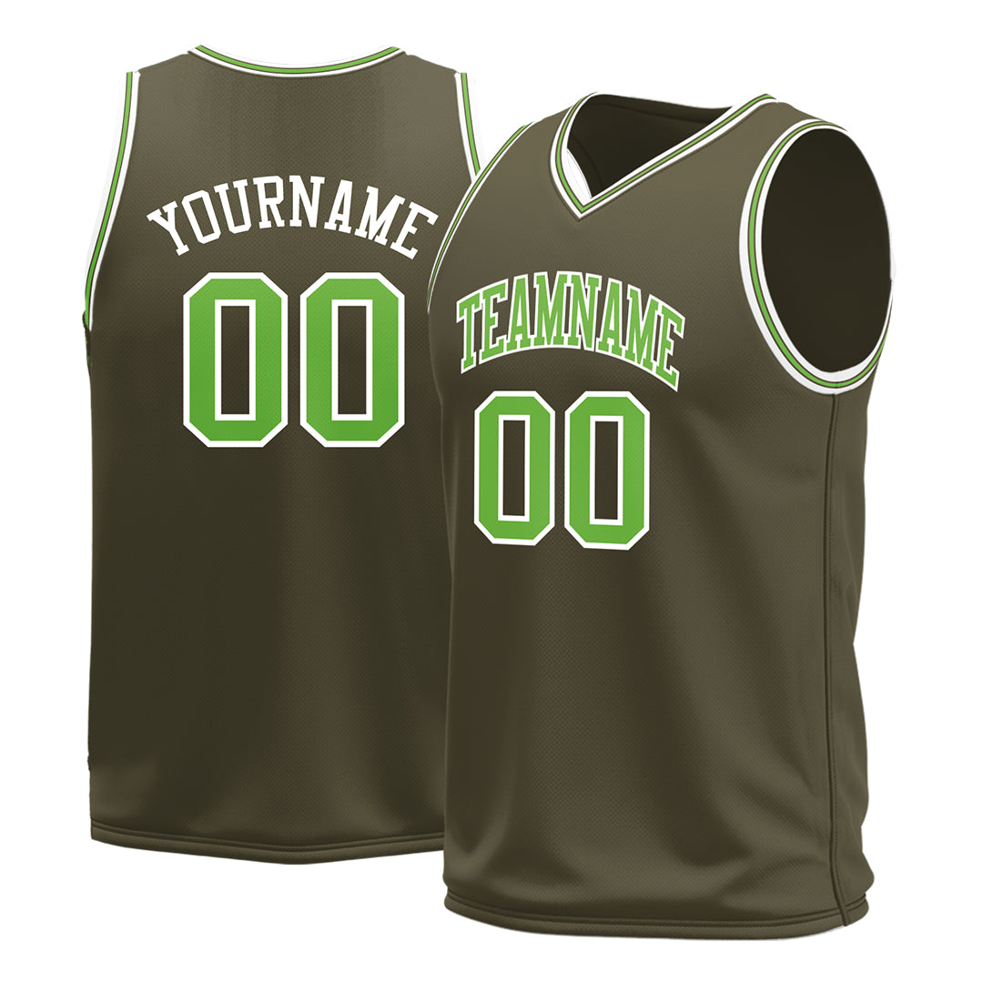 Custom Olive Basketball Jersey Mesh Sports Athletic Performance Shirts