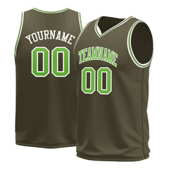 Custom Olive Basketball Jersey Mesh Sports Athletic Performance Shirts