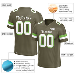 Custom Olive Football Jersey Athletic Shirt For Adult Youth