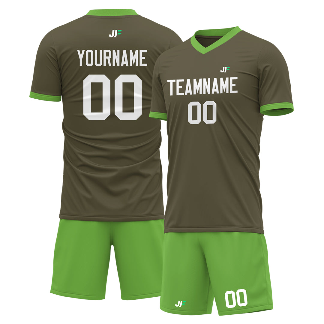 Custom Olive Soccer Uniform For Adult Youth Fans Jersey