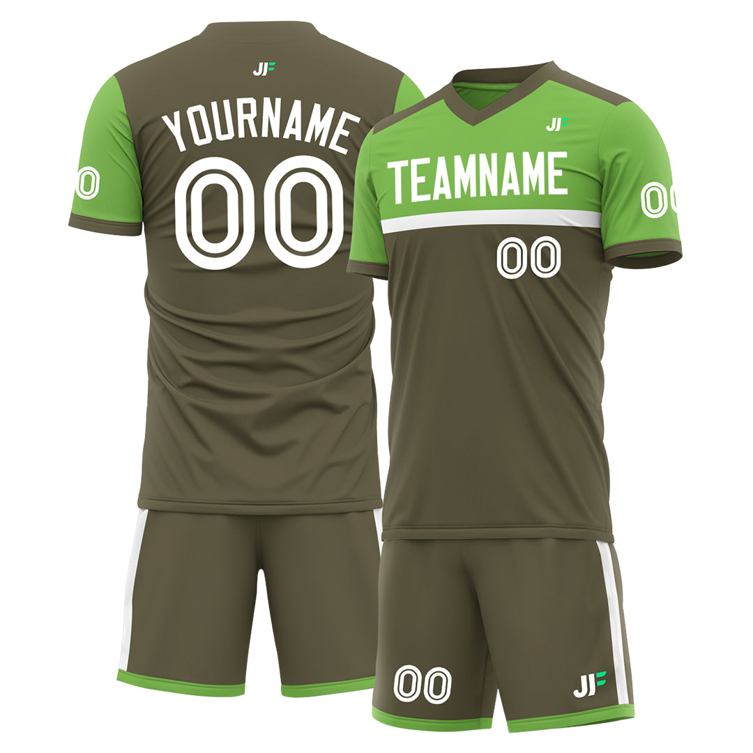 Custom Olive Soccer Uniform Training Outfit Sportswear