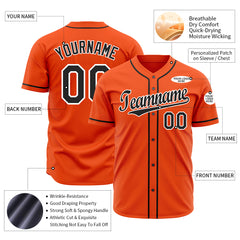 Custom Orange Full Button Up Mesh Fans Special Edition Authentic Baseball Jersey