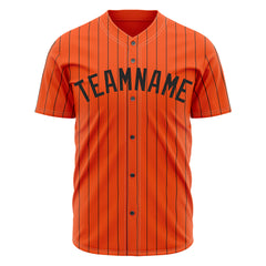 Custom Pinstripe Orange Full Button Down Mesh Fans Special Edition Authentic Baseball Jersey