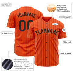 Custom Pinstripe Orange Full Button Down Mesh Fans Special Edition Authentic Baseball Jersey