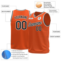 Custom Orange Basketball Jersey Mesh Sports Performance Team Uniform