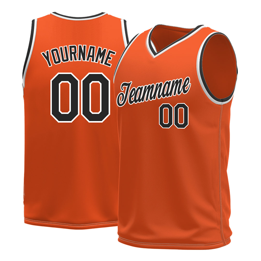 Custom Orange Basketball Jersey Mesh Sports Performance Team Uniform