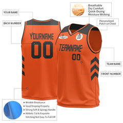 Custom Orange Mesh Basketball Athletic Performance Jersey