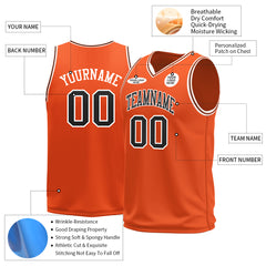 Custom Orange Basketball Jersey Mesh Sports Athletic Performance Shirts