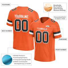 Custom Orange Football Jersey Athletic Shirt For Adult Youth