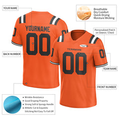 Custom Orange Football Jersey Athletic Shirt For Adult Youth Unisex