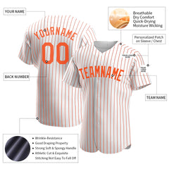 Custom Orange Pinstripe Full Button Down Mesh Fans Special Edition Authentic Baseball Jersey