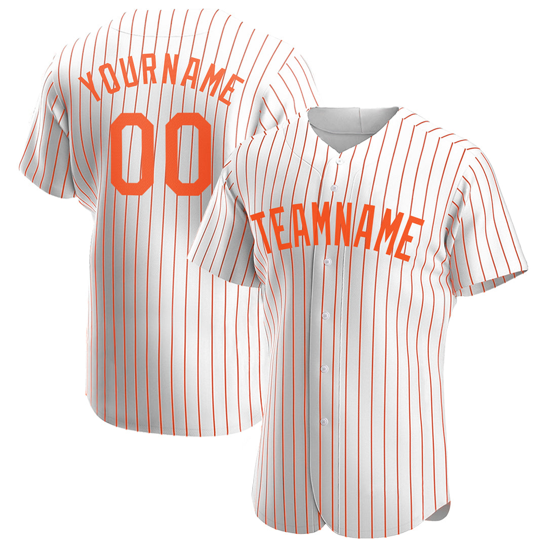 Custom Orange Pinstripe Full Button Down Mesh Fans Special Edition Authentic Baseball Jersey