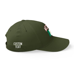 Custom Olive Baseball Cap Mexico Flag Adjustable Hat