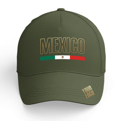 Custom Olive Baseball Cap Mexican Flag Adjustable Hat for Men and Women