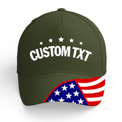 Custom Olive Green Print Caps Personalized Logo Text Hat Ideal for Business Events Gifts