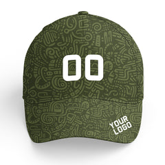 Custom Olive Baseball Cap Print Logo Text Adjustable Hat For Men Women