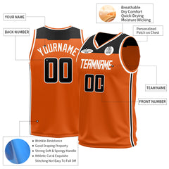 Custom Orange Basketball Jersey Athletic Sports Shirts Design Your Own