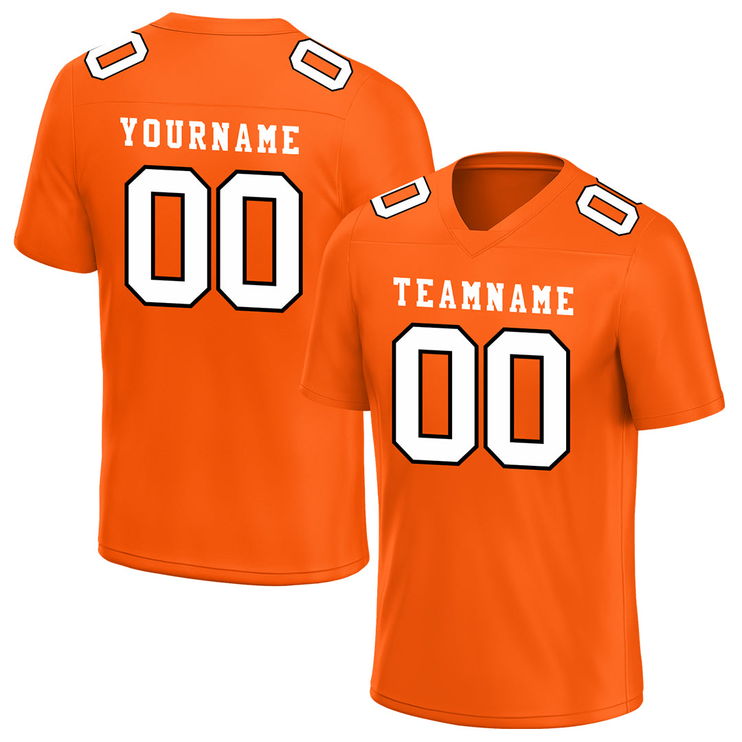 Custom Orange Football Jersey Team Uniforms For Adult Youth Unisex