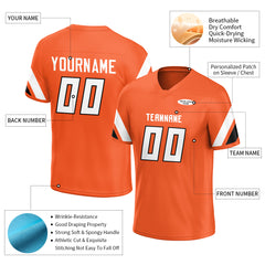 Custom Orange American Football Jersey Special Fans Edition Athletic Sportwear Shirts